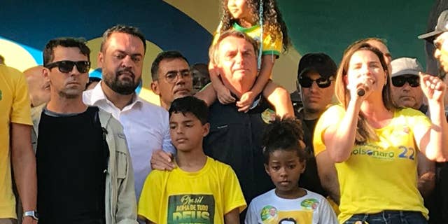 President Jair Bolsonaro attending a final rally before Sunday's all important presidential runoff pitting him against socialist candidate Lula da Silva. The rally was held in the Brazilian city of Rio de Janeiro. (Fox News Digital.)