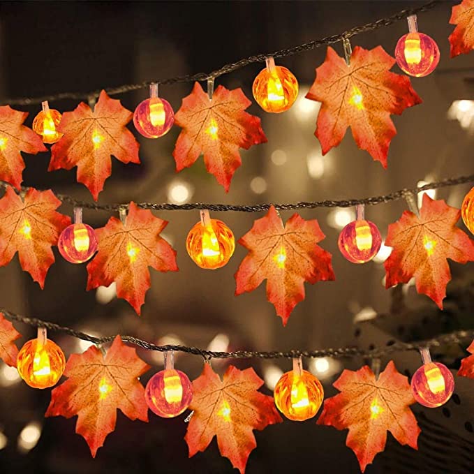 maple leaf string lights