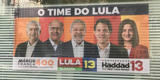 Lula campaign posters in Rio de Janiero, Brazil. Lula narrowly won Sunday's runoff against incumbent President Jair Bolsonaro (Fox News Digital.)