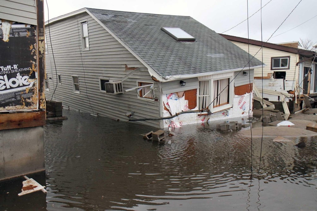 Superstorm Sandy brought flooding to the beachfront community of Breezy Point, Queens, New York on Oct. 30, 2012.