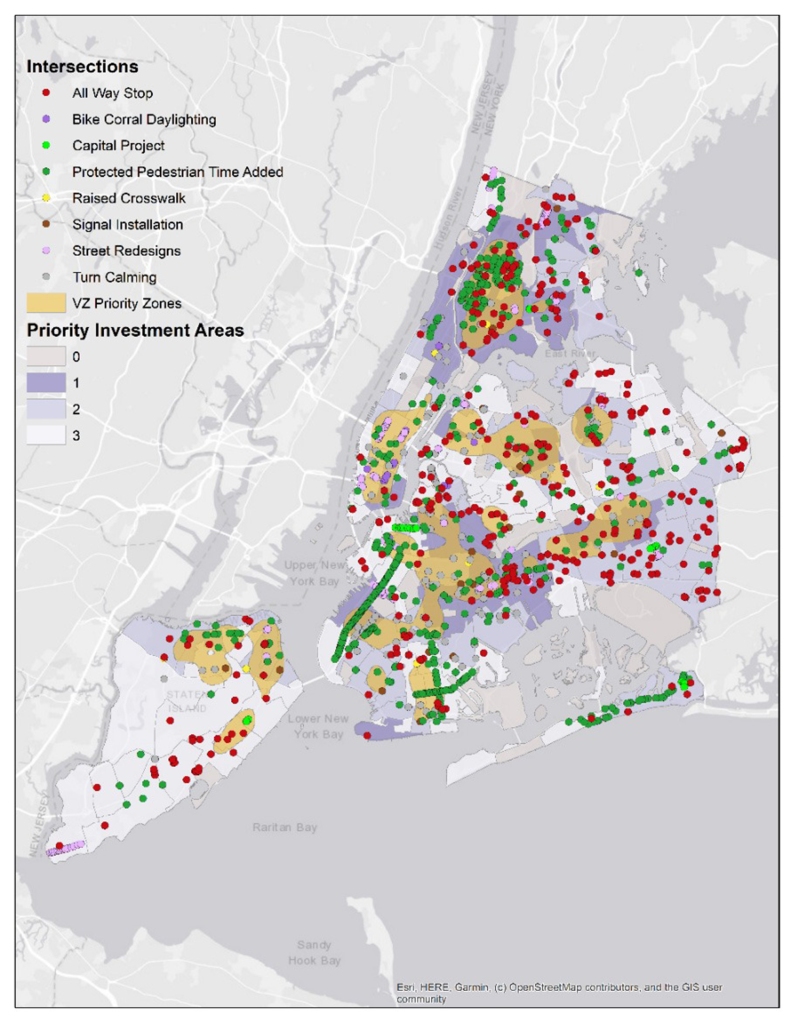  A map of the intersections the city made safer