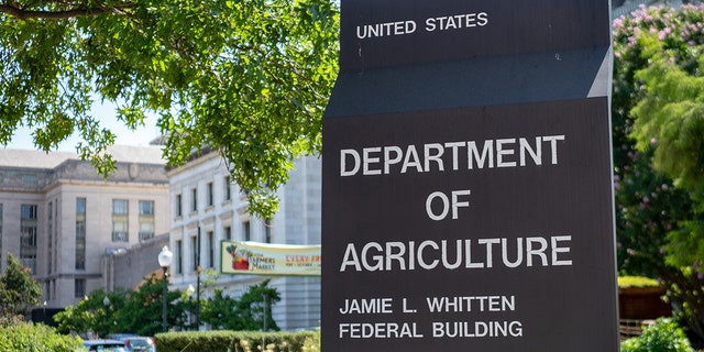 United States Department of Agriculture Jamie L. Whitten federal building entrance sign