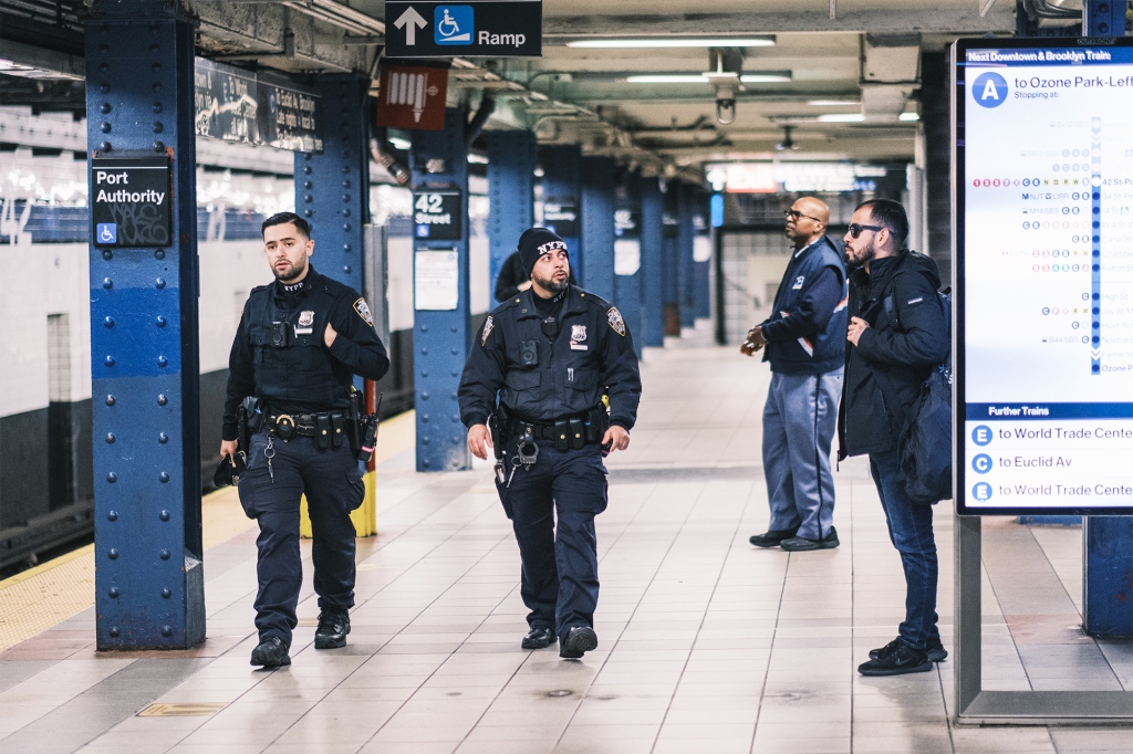 Police in subway station.