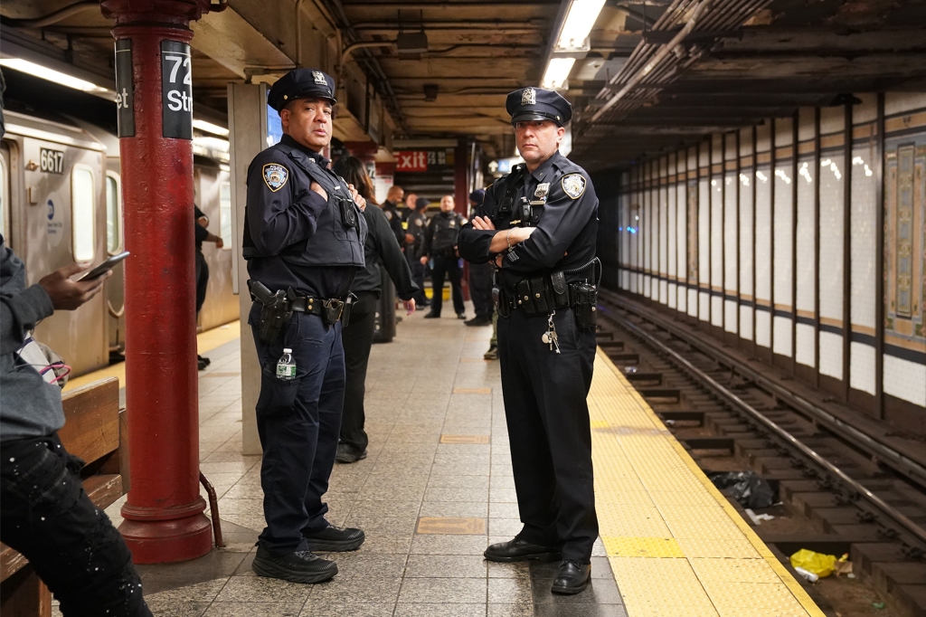 Police in subway station.