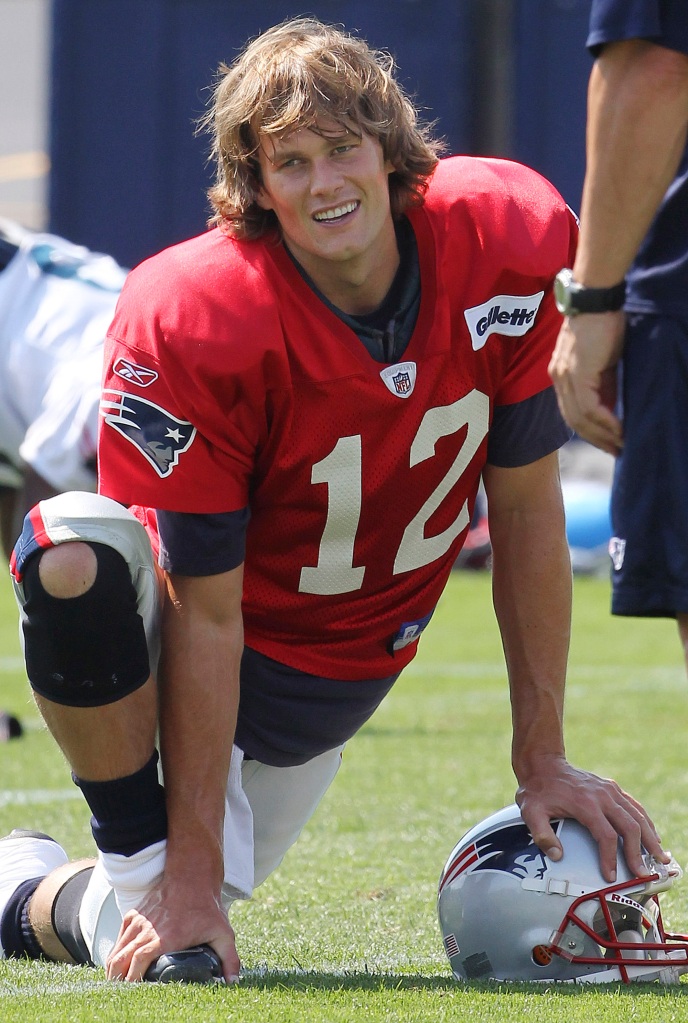Tom Brady's hair became the center of attention at Patriots training camp one season.