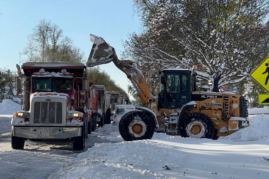 Third party contractors have been brought in to help remove the snow from city streets and parking lots.