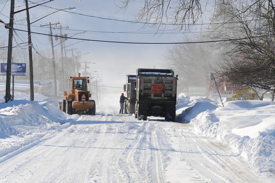Snow removal services has been suspended till Friday.