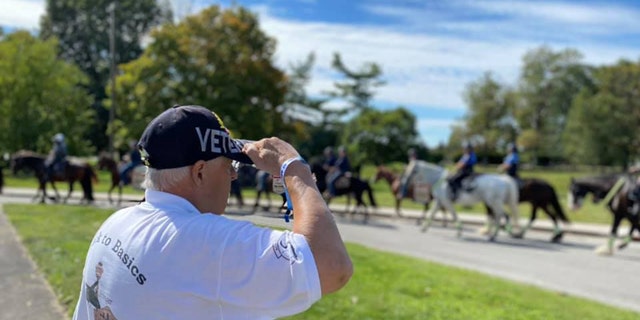 Saluting to end veteran suicide, during Trail to Zero