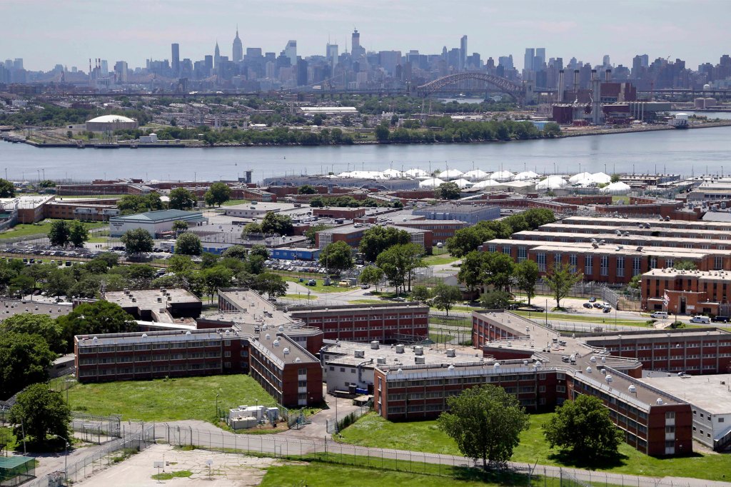 Aerial view of Rikers Island